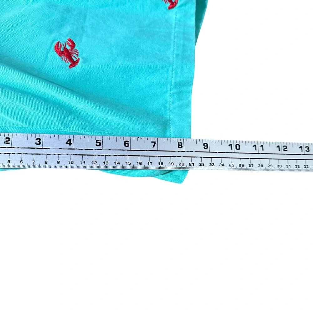 Castaway Cisco Short‎ Men’s 34 Aqua Blue Lobster Cotton Pockets Flat Front